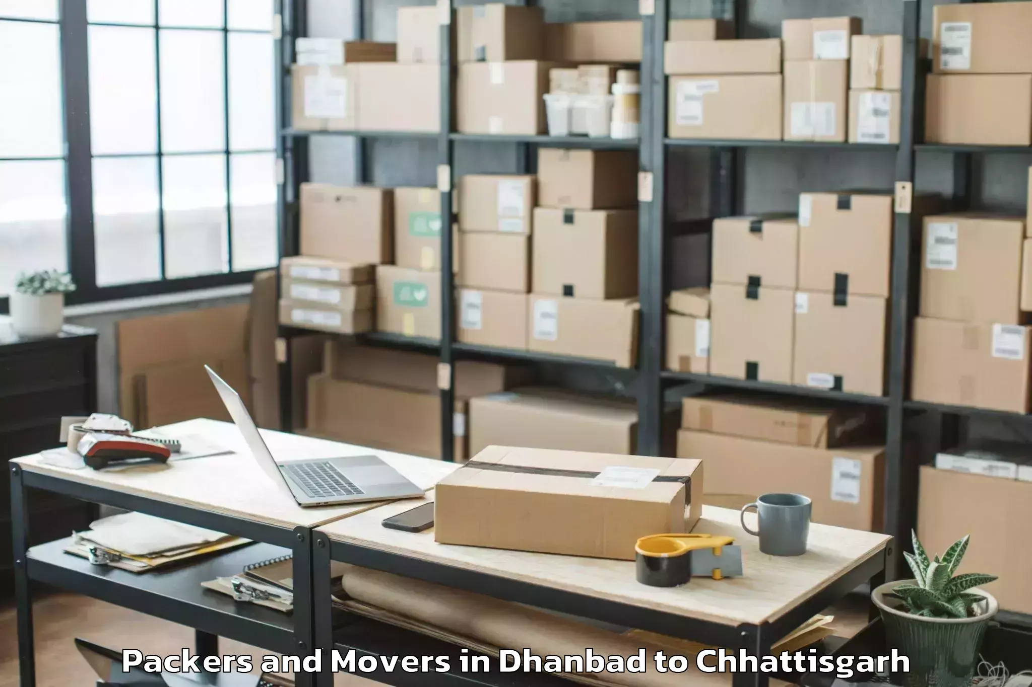 Book Your Dhanbad to Op Jindal University Raigarh Packers And Movers Today